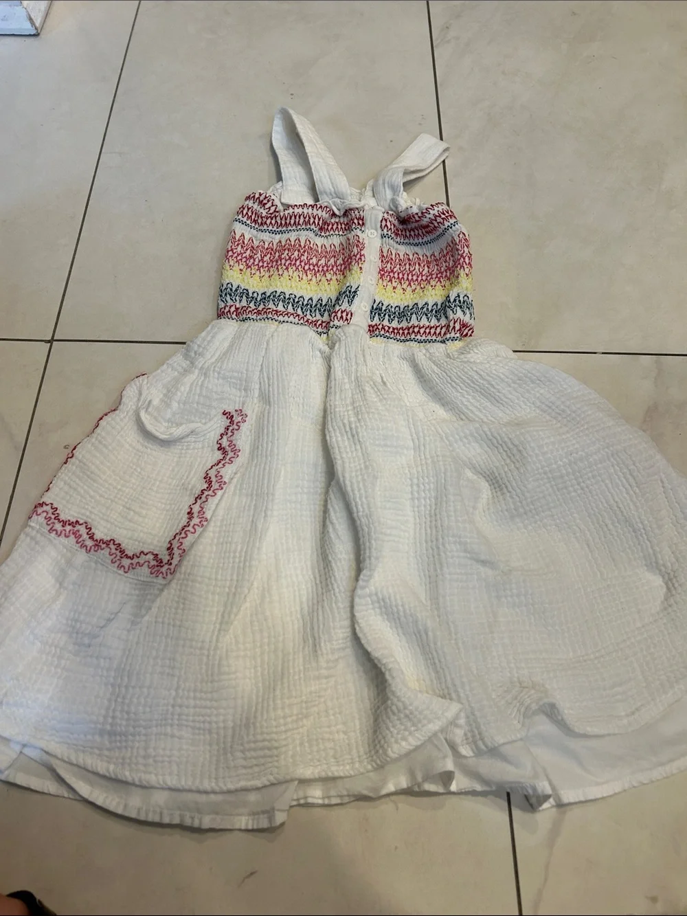 Stella McCartney Kids White Smocked Dress